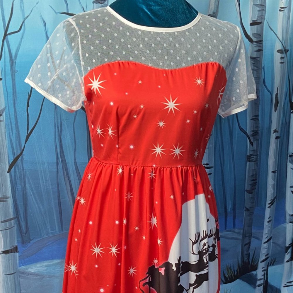 Santa Claus Vintage Style Christmas Dress Size Small - Picture 4 of 13